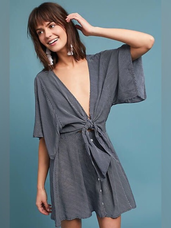Faithfull the Brand Dresses & Skirts - Faithfull The Brand Dress Womens Extra Small Navy Blue White Striped Mini Skater